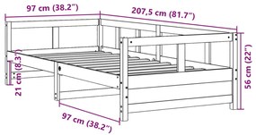 Łóżko jednoosobowe z litego drewna sosnowego 90x200 - Filove 4X