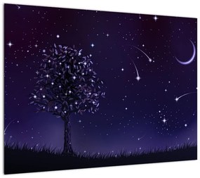 Obraz na szkle - Noc uchwycona przez ilustrację (70x50 cm)