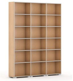 Biblioteka SILVER LINE, 3 kolumny, 2230 x 1800 x 400 mm, buk
