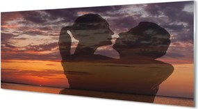 Panel szklany do Kuchni Ludzie nad Morzem pod Chmurami