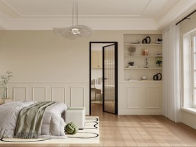 Drzwi kompletne dwustronne z aluminium i teksturowanego szkła hartowanego - wys. 204 x szer. 73 cm - Czarny - LOXTON