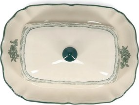 Zielona/w kolorze kości słoniowej porcelanowa maselniczka Cyril – S|P Collection