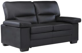 Kanapa 2-osobowa z czarnej skóry bawolej MIMAS