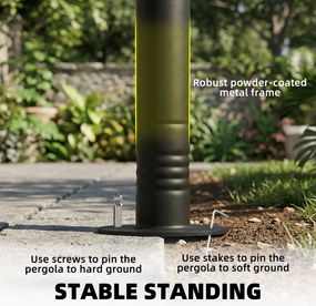 Outsunny Przyścienna Pergola z Metalową Ramą i Zadaszeniem, Odporna na Warunki Pogodowe, 3 x 1,8 x 2,3 m, Kremowa | Aosom PL