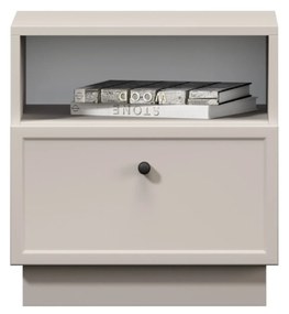 Szafka nocna Lorini z szufladą 45 cm - kaszmir / czarny uchwyt