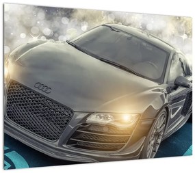 Obraz na szkle - samochód Audi - szary (70x50 cm)