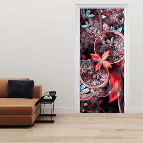 Fototapeta na drzwi - Abstrakcja egzotycznych kwiatów (95x205cm)