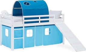 Łóżko piętrowe dla dzieci 90x200 cm Białe Niebieskie