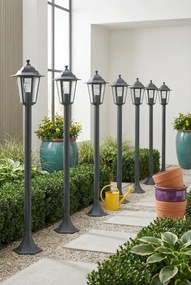 Zestaw 6 zielonych lamp stojących ogrodowych T5-W85