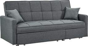 Kanapa 3-osobowa rozkładana z tkaniny CANETTI - Kolor: szary
