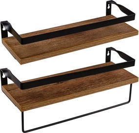 STILISTA Zestaw 2 półek ściennych Volato Duo, 40 cm, brązowe