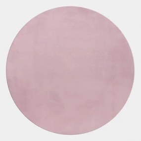 Dywan pluszowy Pouffy pudrowy róż 200 cm x 200 cm koło