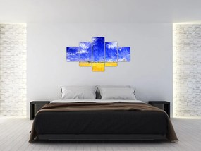 Obraz - Obraz olejny, Złote pole (125x70 cm)
