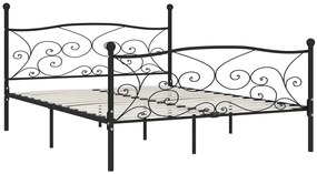 Czarne metalowe łóżko małżeńskie 180x200 cm W5-Z46