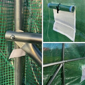 Tunel foliowy ogrodowy GHT-400250 - szklarnia ogrodowa z oknami, 4x2,5 m, 10 m2