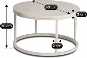 Zestaw Stolików Kawowych NELLY MAX 60 cm/80 cm Kaszmir Japandi