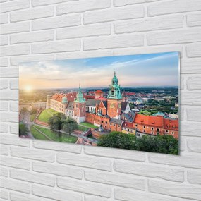 Obraz na szkle Kraków Zamek panorama wschód słońca