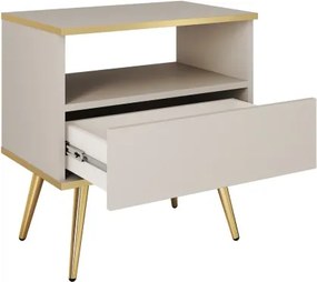 ORIANA Szafka nocna S 54 beżowa | nogi złote