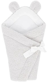 Rożek niemowlęcy z materiału sherpa w kolorze kości słoniowej 35x65 cm – Meowbaby