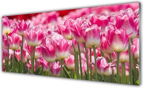 Szkło Ozdobne do Kuchni Pastelowe Tulipany w Słońcu