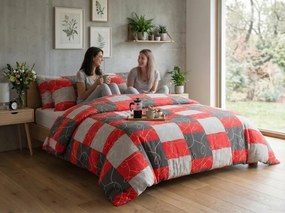 PrzytulneMieszkanie.pl PrzytulneMieszkanie.pl Bawełniana pościel SQUARES BLEND czerwona Rozmiar pościeli: 70 x 90 cm | 140 x 200 cm