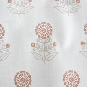 Biała pościel jednoosobowa 135x200 cm Woodblock Floral – Pineapple Elephant