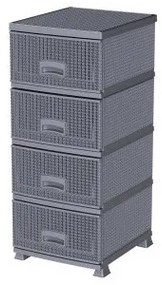 Aldotrade Komoda z 4 szufladami RETRO NEW, szara