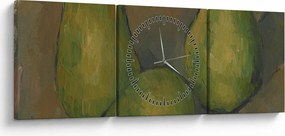 Obraz - Paul Cézanne, Three Pears, reprodukcje (z zegarem) (90x30 cm)
