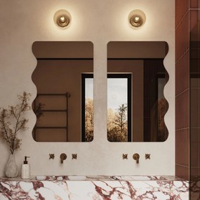 Lustro dekoracyjne oszlifowane bez podświetlenia WAVE | Różne rozmiary | Różne kolory : Kolor tafli szkła - Brąz, Rozmiar - 50 x 100 cm