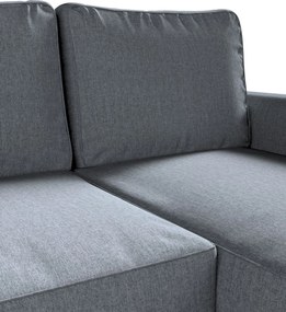 Pokrowiec na sofę Backabro rozkładaną z leżanką kolor szary tkanina strukturalna