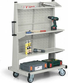 Mobilny stojak na pojemniki i narzędzie, 3 półki, pusty