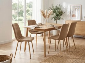 Brązowe aksamitne krzesło LAVA ALMOND BROWN