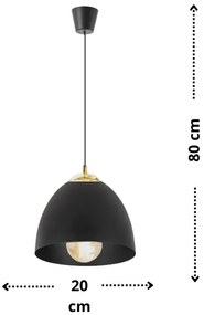 Czarna wisząca lampa w nowoczesnym stylu - M042 - Etor