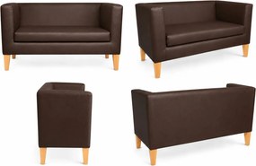 Sofa Monaco : Kolor nogi - Drewno, Kolor tkaniny - EKO-SKÓRA - 2D, Typ tkaniny - Eko-skóra , Wysokość nogi - 15 cm