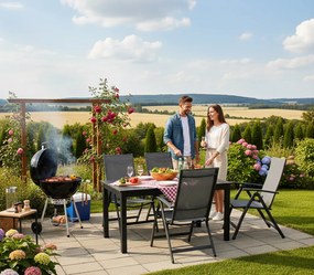 Doppler Picaso Expert antracyt - ogrodowy/gastro aluminiowy zestaw 2+1