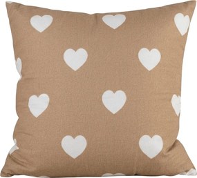 Poszewka na poduszkę z mikrofibry CARAMHEART 45x45 cm, brązowy