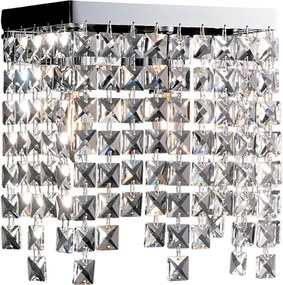 Kinkiet Penelope z mosiądzu i chromowanego żelaza, 2 światła, zdobiony kryształkami .25 P.12 BL31-AP2-CR