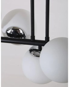 Biało-czarna lampa sufitowa ze szklanym kloszem ø 15 cm Sail – Squid Lighting