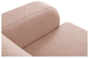 Różowy narożnik z materiału bouclé (lewostronny) Molino – Micadoni Home