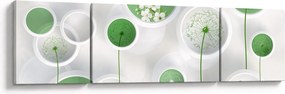 Obraz - Kwiaty w kółkach (170x50 cm)