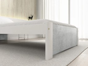 Łóżko IKAROS 90 x 200 cm, beton/biały Stelaż: Bez stelaża, Materac: Bez materaca