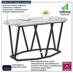 Szary owalny stolik kawowy metalowy N9-G25