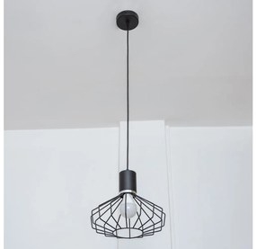 Lampa wisząca na lince SOLANO 1xE27/15W/230V czarny/błyszczący chrom