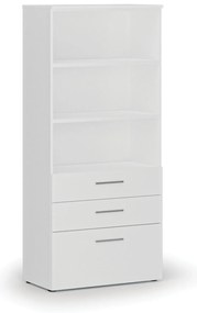 Szafa biurowa z kombinowanymi szufladami PRIMO WHITE, 800 x 420 x 1781 mm, biały