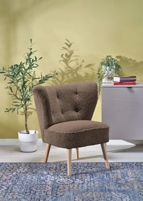 Fotel tapicerowany MOCCA brązowy HALMAR