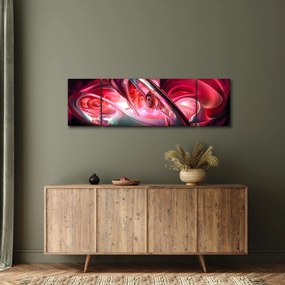 Obraz czerwonych fraktali (170x50 cm)