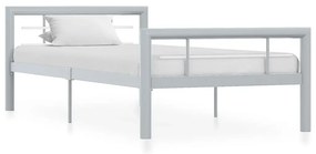 Szare metalowe łózko pojedyncze 90 x 200 cm - Sintra