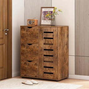 Nowoczesna komoda z 4 szufladami – 60 x 30 x 80 cm | Design z listwami dla eleganckich wnętrz