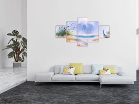 Obraz - Romantyczna plaża, obraz olejny (125x70 cm)