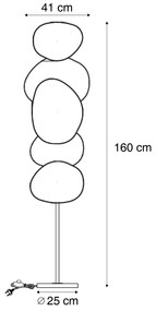 Lampa podłogowa Japandi beżowa 3-źródła światła - OrganicaJapandi Oswietlenie wewnetrzne